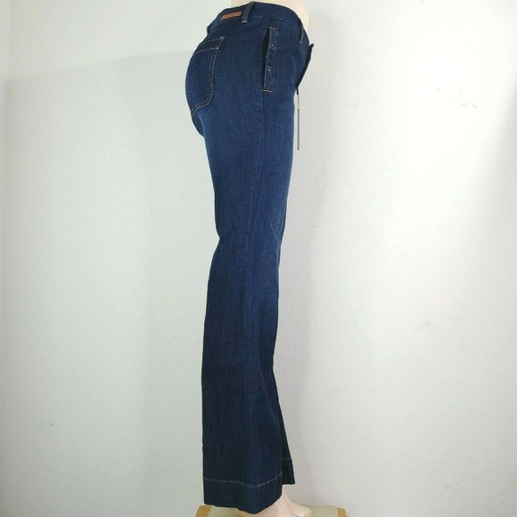 Level 99 Flared Wide Leg Women's Blue Denim Jeans - Picture 3 of 12
